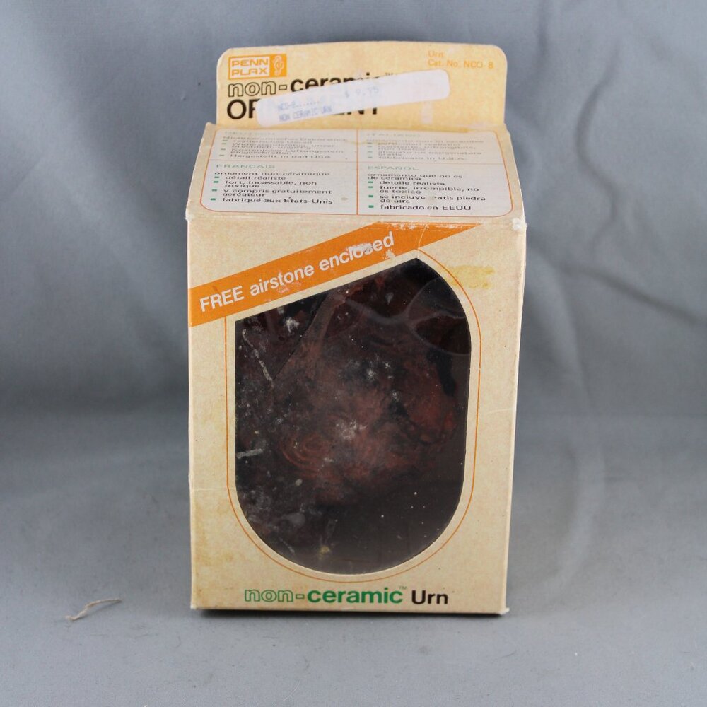 Vintage Aquarium Ornament - The Non-Ceramic Urn by Penn Plax - New In Box
